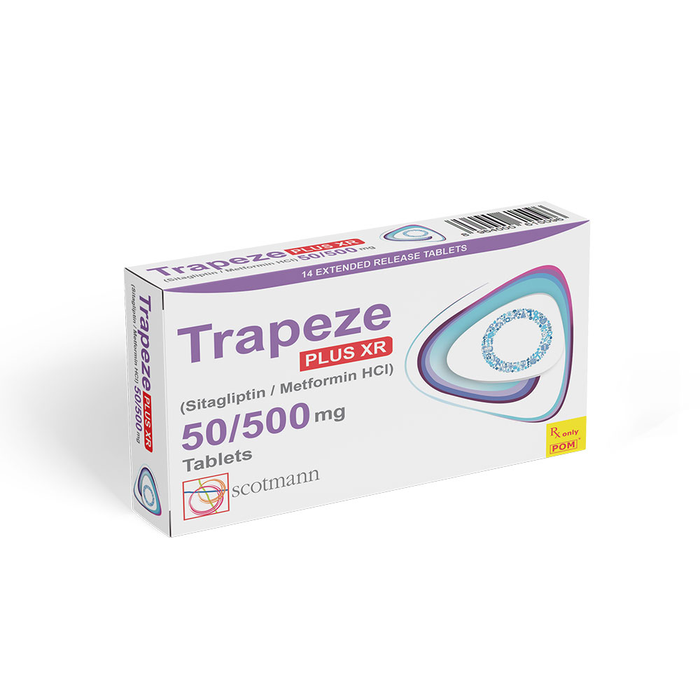 Trapeze Plus XR | Sitagliptin + Metformin HCI | Anti Diabetics | Scotmann