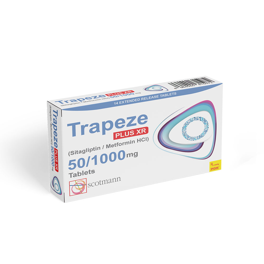 Trapeze Plus XR | Sitagliptin + Metformin HCI | Anti Diabetics | Scotmann